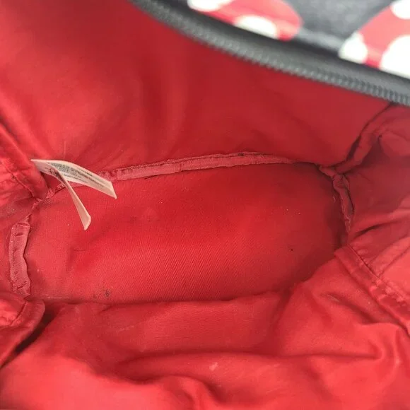 Walt Disney World Parks Minnie Mouse Bows Mini Backpack Red Black Faux Leather - Picture 5 of 16